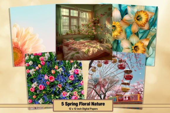 Download Spring Floral Digital Collage Sheets 6 - Digital collage sheets Collection