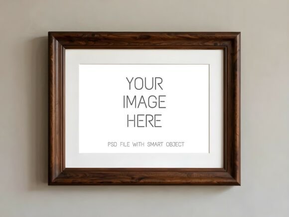 Download Dark Wood Frame Mockup - Classic Design - Classic design Collection