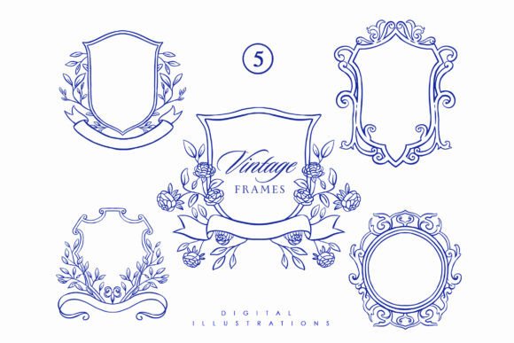 Download Baroque Line Art Frame Wedding Clipart - Premium Resources